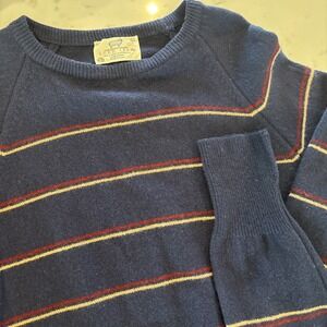 VTG Lord Jeff Australian Wool Striped Sweater 90s Preppy Professor Grandpa SZ LG